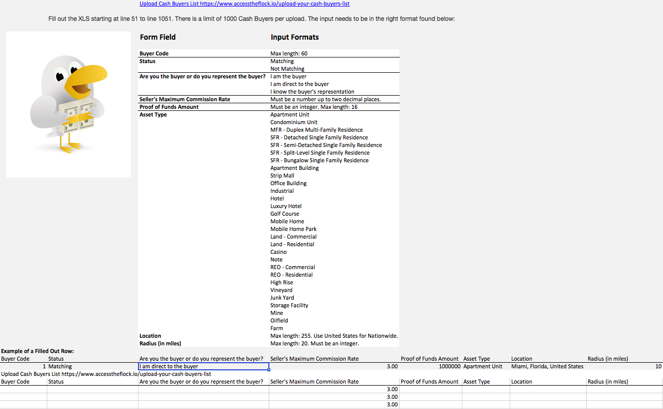 Upload your cash buyers list